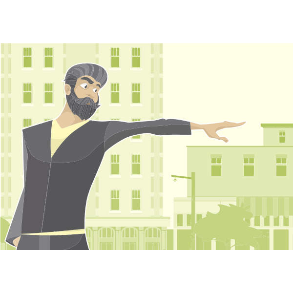 SVG Vector clip art of bearded man pointing