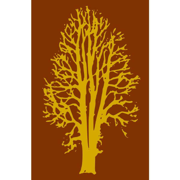 SVG Vector clip art of beech tree silhouette in yellow