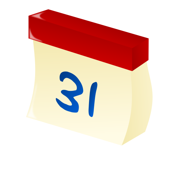 SVG Vector clip art of bended calendar icon