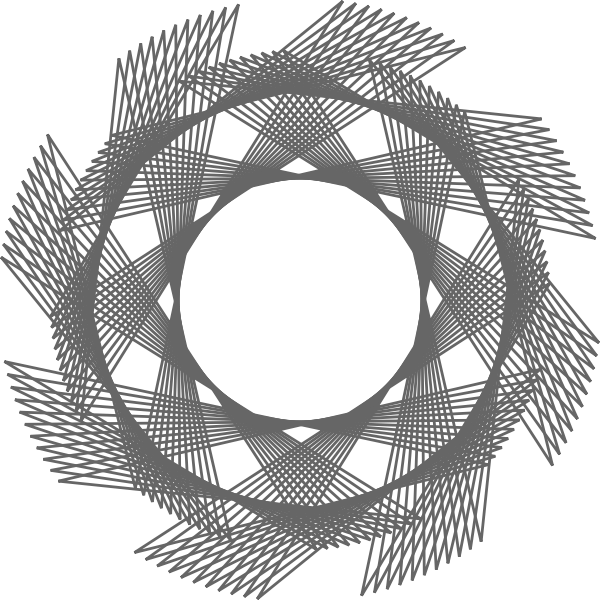 SVG Vector clip art of bent lines in round circle pattern
