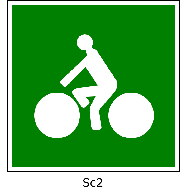 SVG Vector clip art of bicycle path square green sign