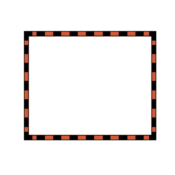 SVG Vector clip art of black and orange rectangular border