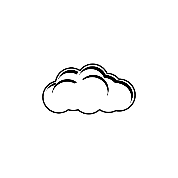 SVG Vector clip art of black and white cloudy day sign