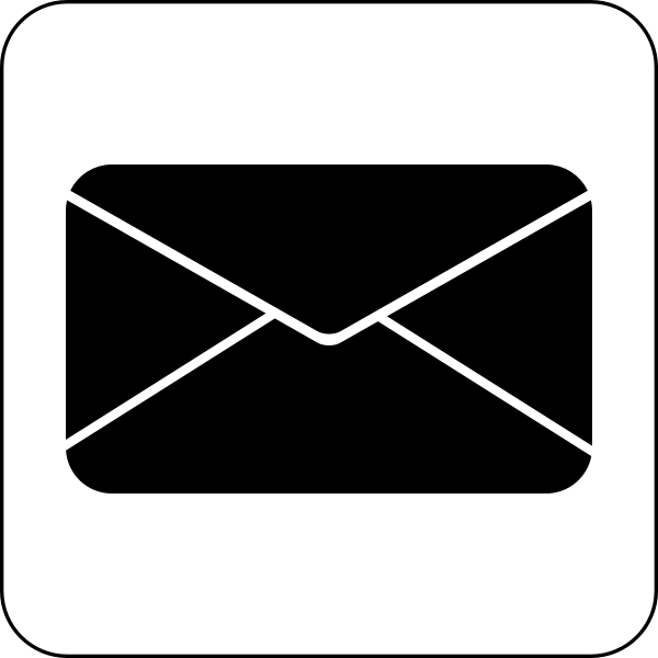 SVG Vector clip art of black and white mail icon