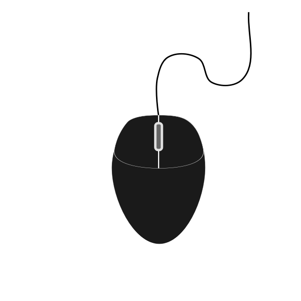 SVG Vector clip art of black computer mouse 1