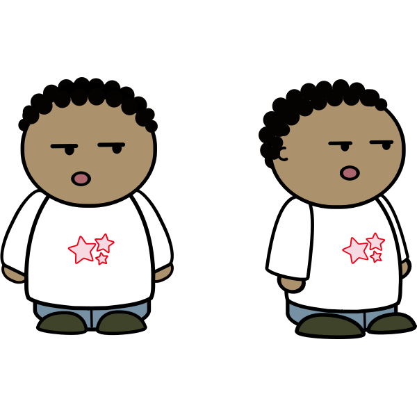 SVG Vector clip art of black kid comic character