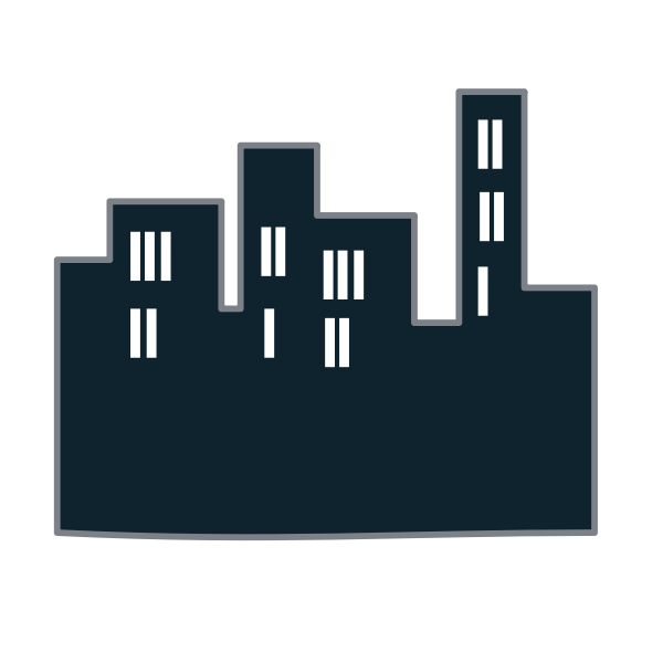 SVG Vector clip art of black outline of a skyline