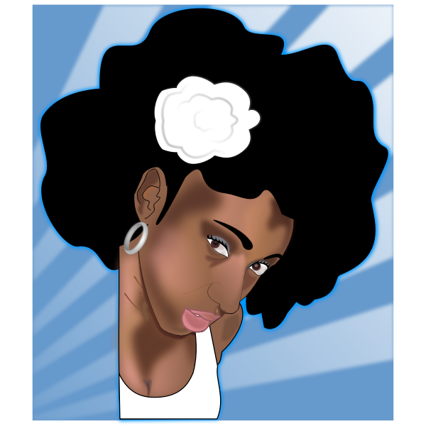 SVG Vector clip art of black woman with an Afro hairstyle