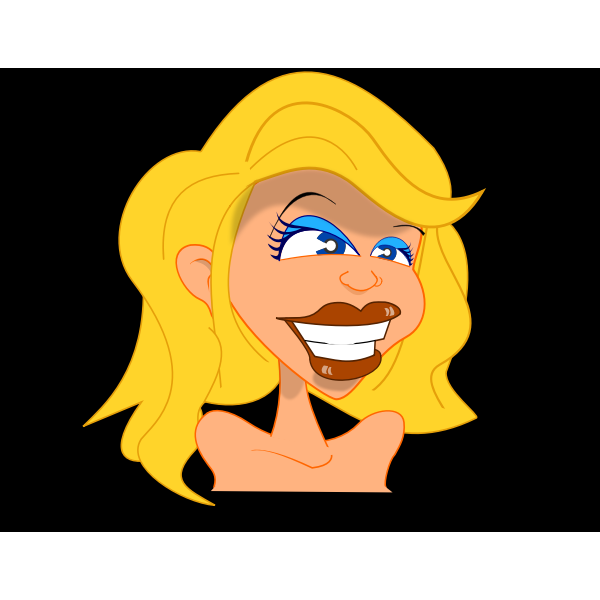 SVG Vector clip art of blonde girl smiling