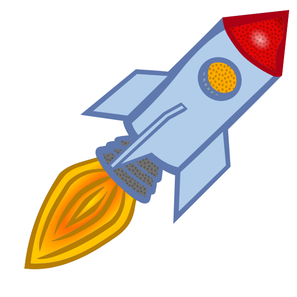 SVG Vector clip art of blue cartoon rocket