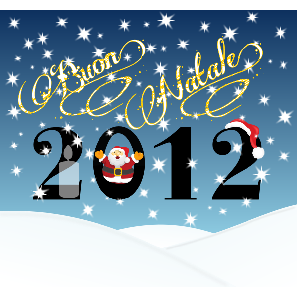 SVG Vector clip art of blue design Christmas card