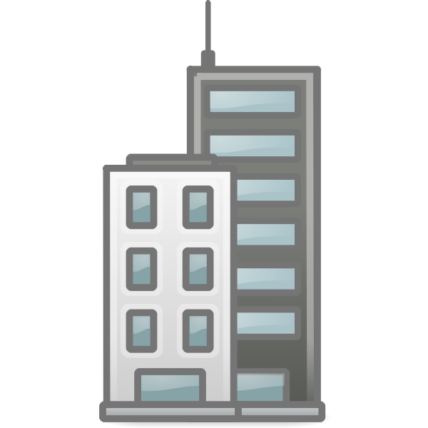 SVG Vector clip art of blue reflective glass tower block