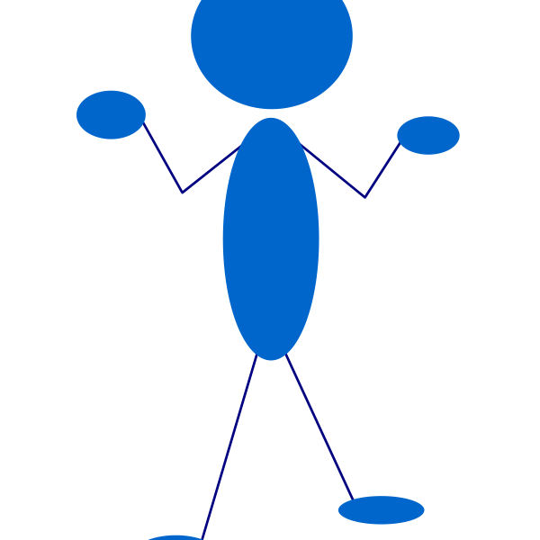 SVG Vector clip art of blue stick man questioning