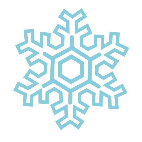 SVG Vector clip art of blue straight shaped snowflake