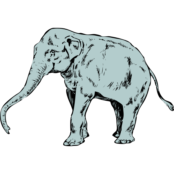 SVG Vector clip art of blue young elephant