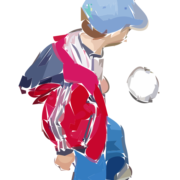 SVG Vector clip art of boy playing soccer
