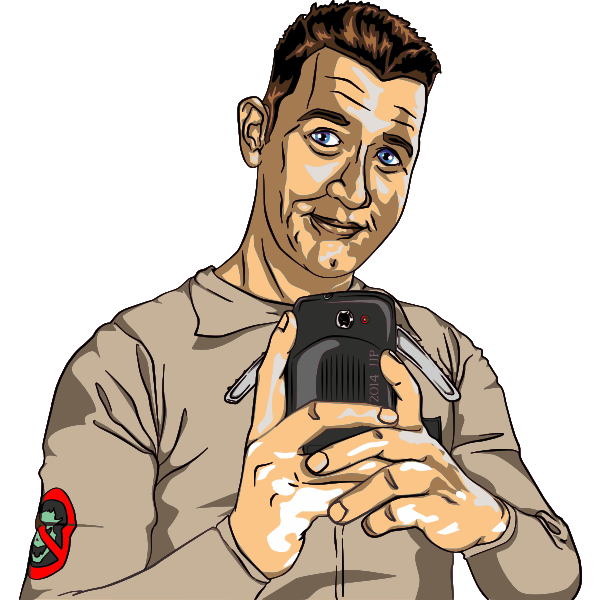 SVG Vector clip art of boy taking a photograph with a mobile phone