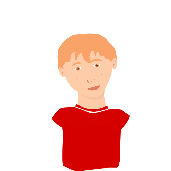 SVG Vector clip art of boy with ginger hair