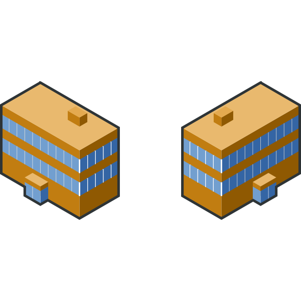 SVG Vector clip art of brown buildings