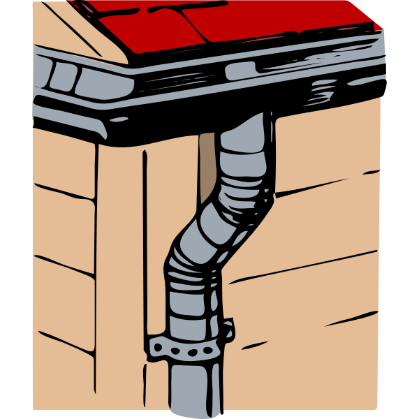 SVG Vector clip art of building with gutter