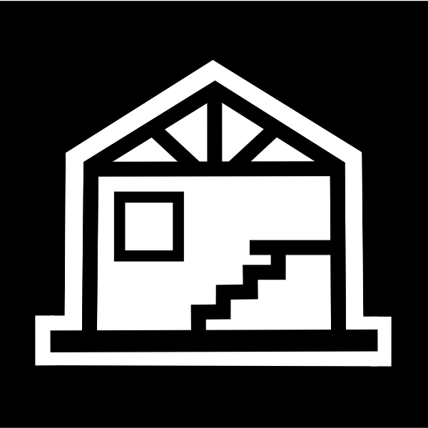 SVG Vector clip art of building with stairs icon