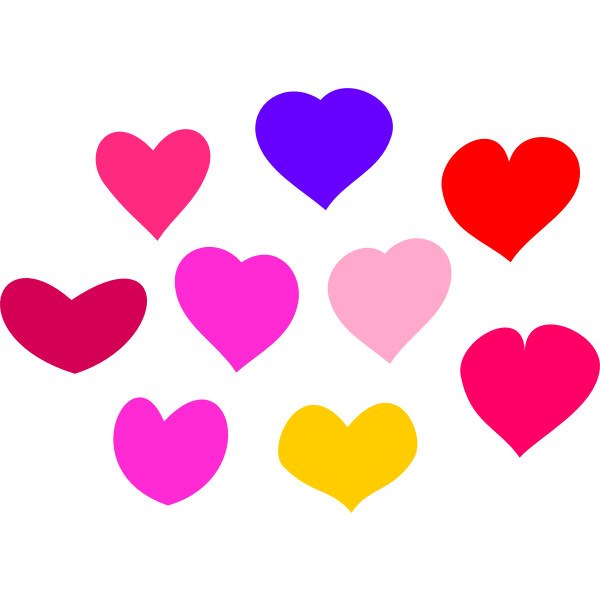 SVG Vector clip art of bundle of hearts