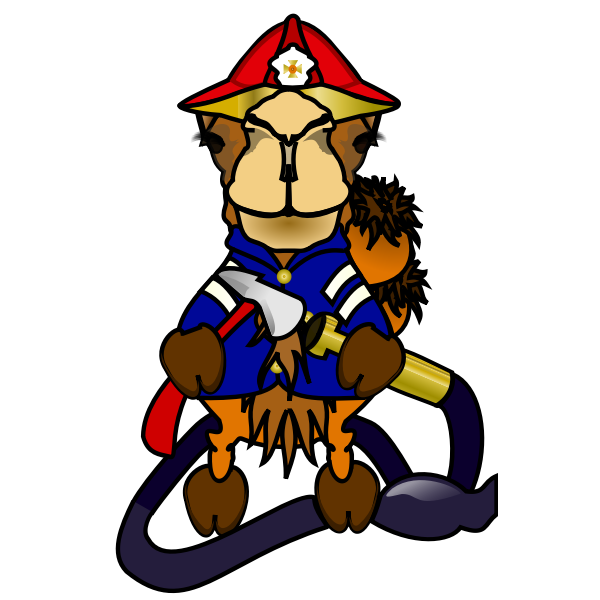 SVG Vector clip art of camel the firefighter