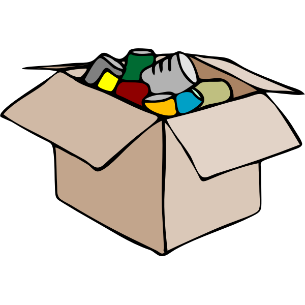 SVG Vector clip art of cardboard box full of waste