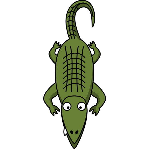 SVG Vector clip art of cartoon alligator