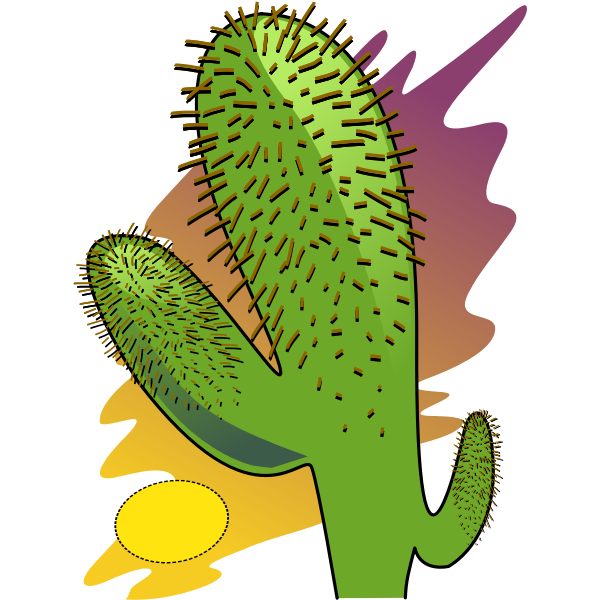 SVG Vector clip art of cartoon cactus in the sun heat