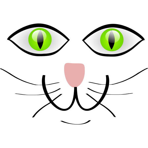 SVG Vector clip art of cat with green eyes