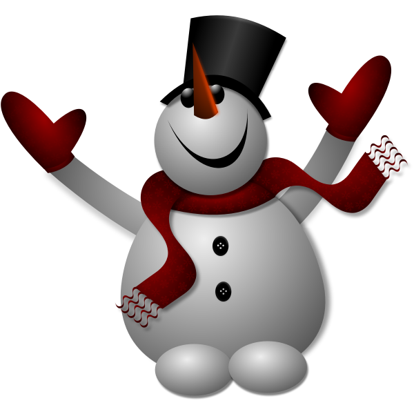 SVG Vector clip art of cheering snowman