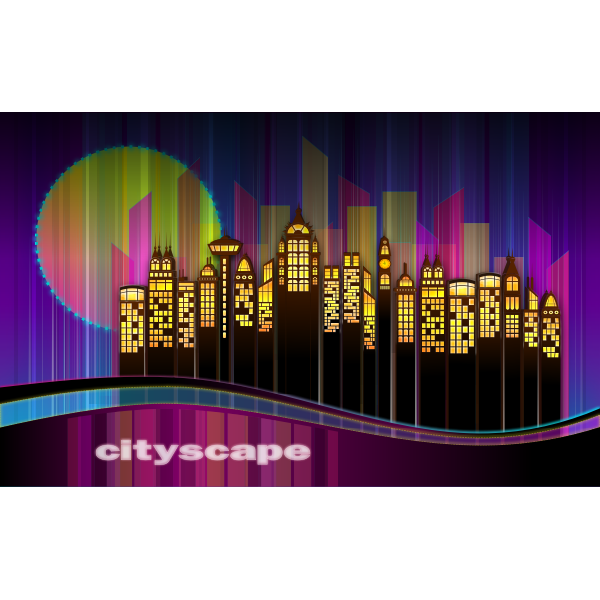 SVG Vector clip art of cityscape skyline