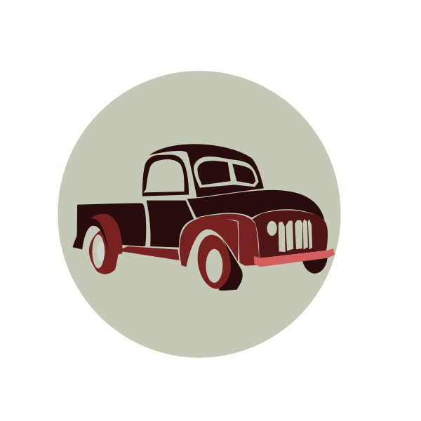 SVG Vector clip art of classic retro style truck