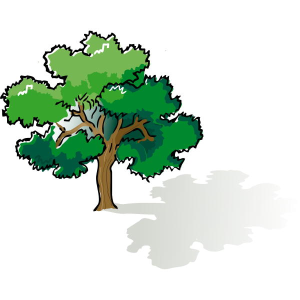 SVG Vector clip art of colored oak tree