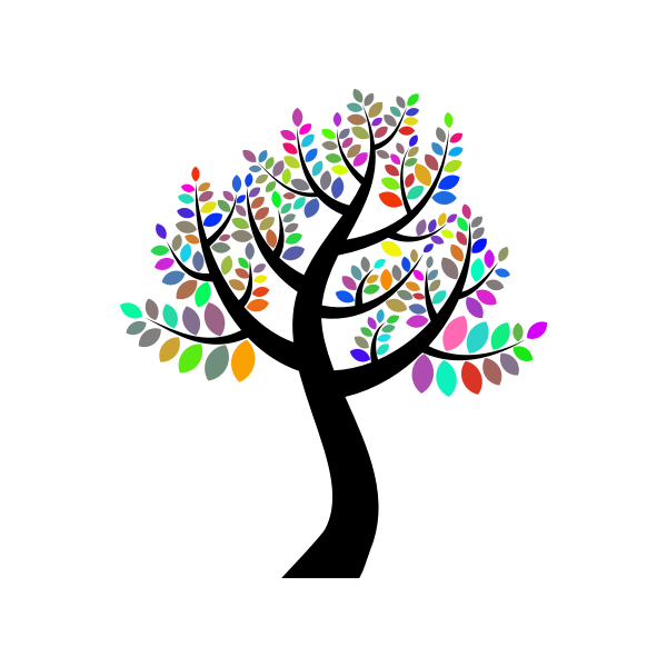 SVG Vector clip art of colored tree