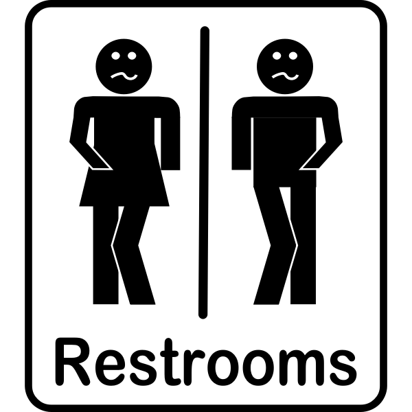 SVG Vector clip art of comic black male and female rectangular toilet signs