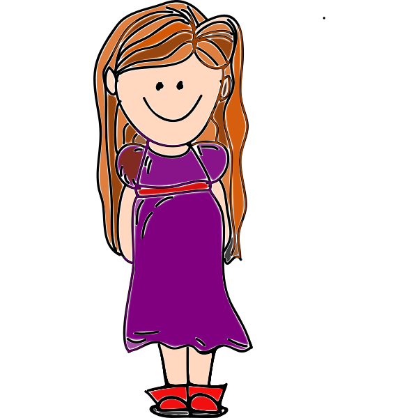 SVG Vector clip art of comic girl in red boots