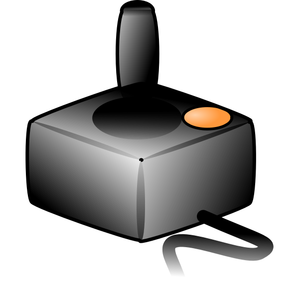 SVG Vector clip art of computer gaming joystick with cable
