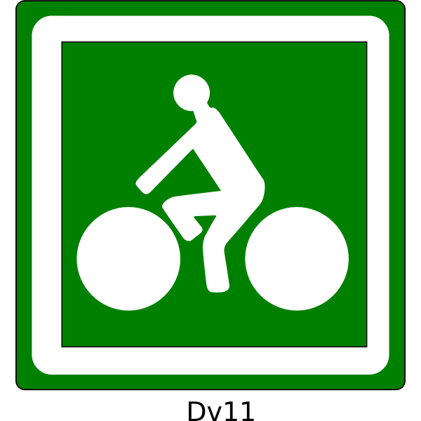SVG Vector clip art of cycling route traffic sign