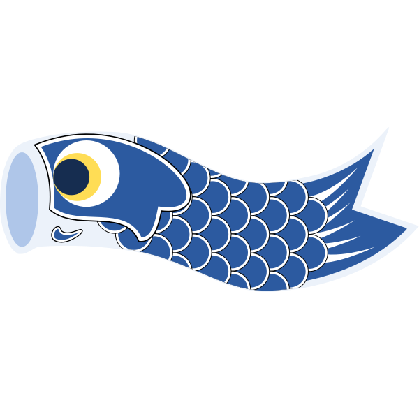 SVG Vector clip art of dark blue Koinobori