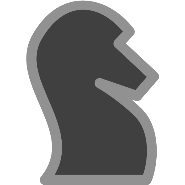 SVG Vector clip art of dark chess figure knight