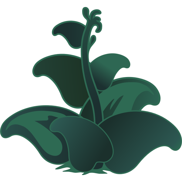 SVG Vector clip art of dark green zutto plant