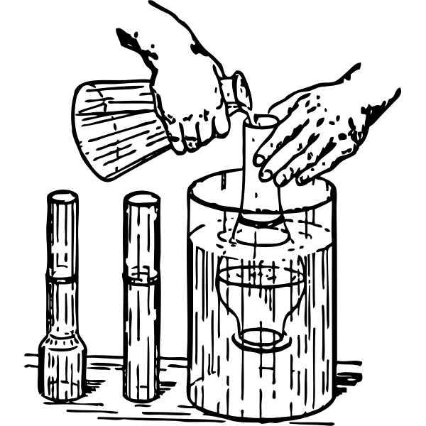 SVG Vector clip art of displacement experiment