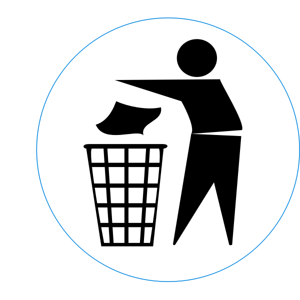 SVG Vector clip art of dispose of rubbish in bin sign