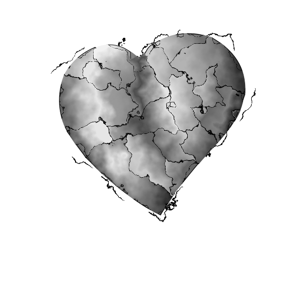 SVG Vector clip art of distorted steel heart