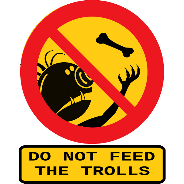 SVG Vector clip art of do not feed the trolls sign with caption