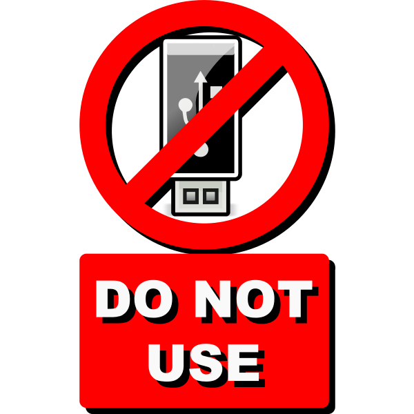 SVG Vector clip art of do not USE USB stick label
