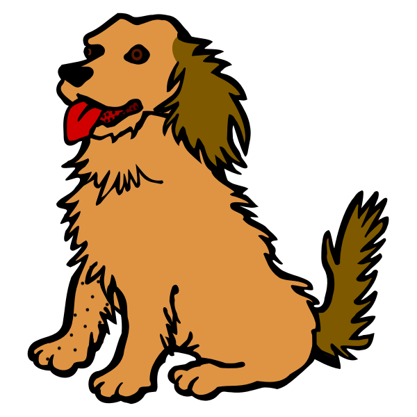 SVG Vector clip art of dog with red tongue