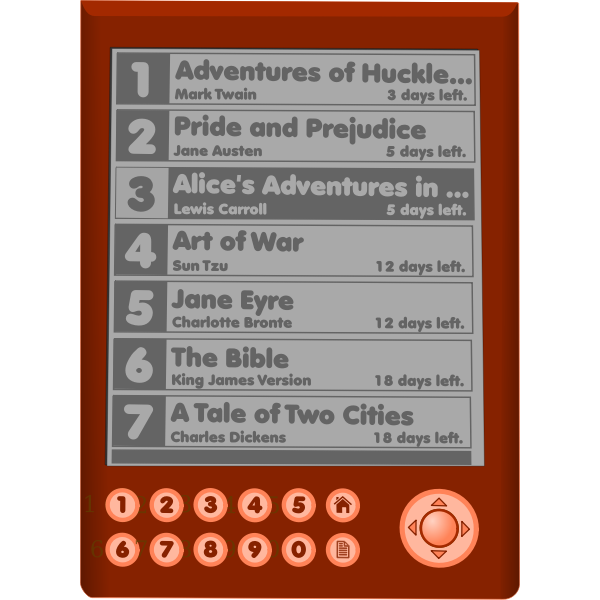 SVG Vector clip art of e-book reader menu
